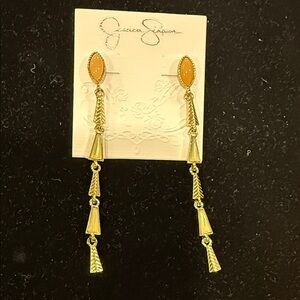 Jessica Simpson Gold Boho Sparkle Drop Earrings